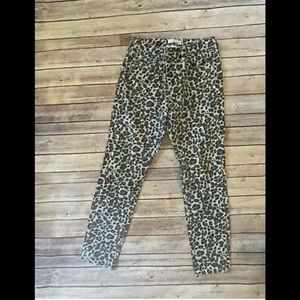Loft brown black leopard animal print Sz 26 jeans